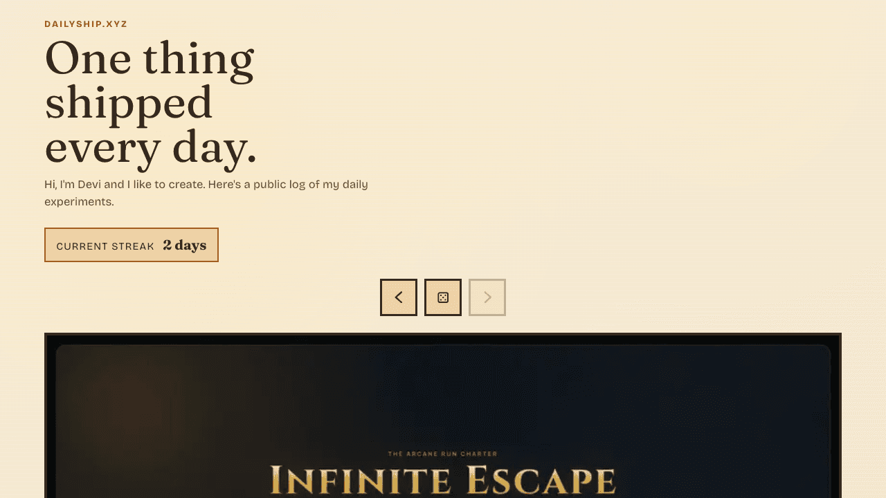 Homepage screenshot of Daily Ship