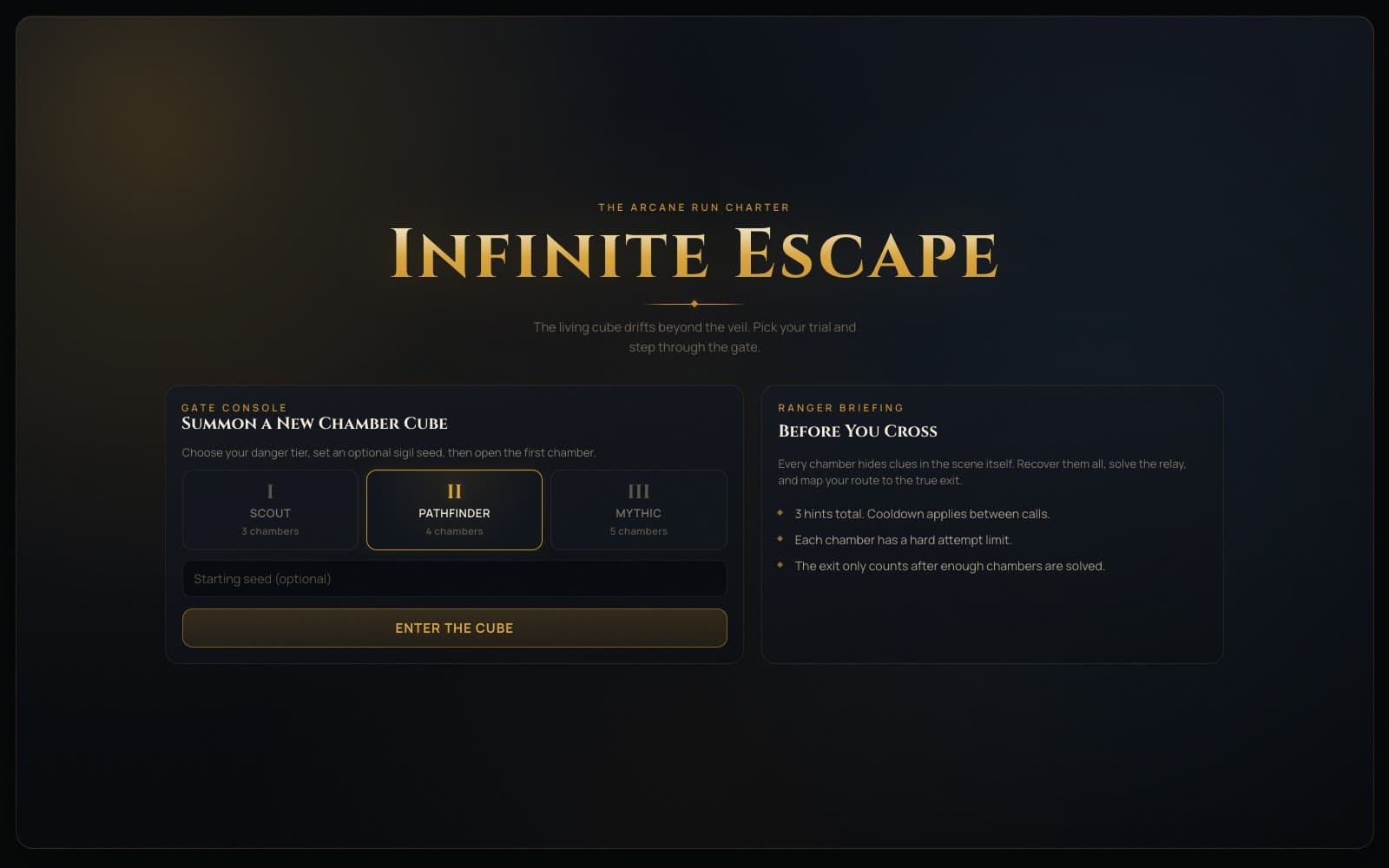 Screenshot of Infinite Escape project